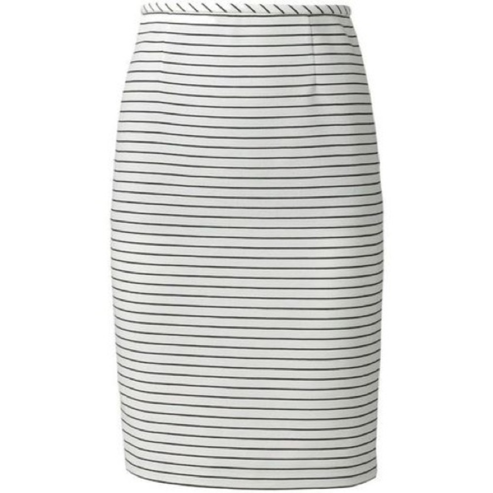 White and Black Striped Pencil Skirt